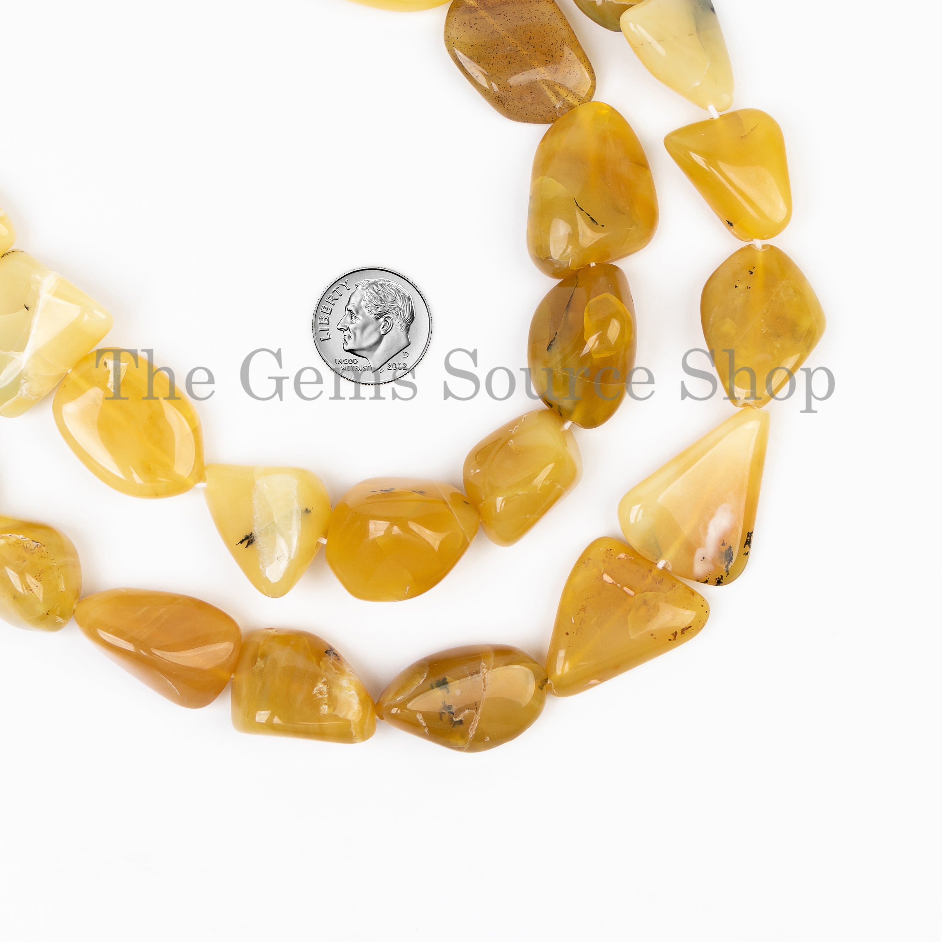 14" Genuine Yellow Opal Smooth Nuggets Gemstone Beads Strand for Wholesale Jewelry