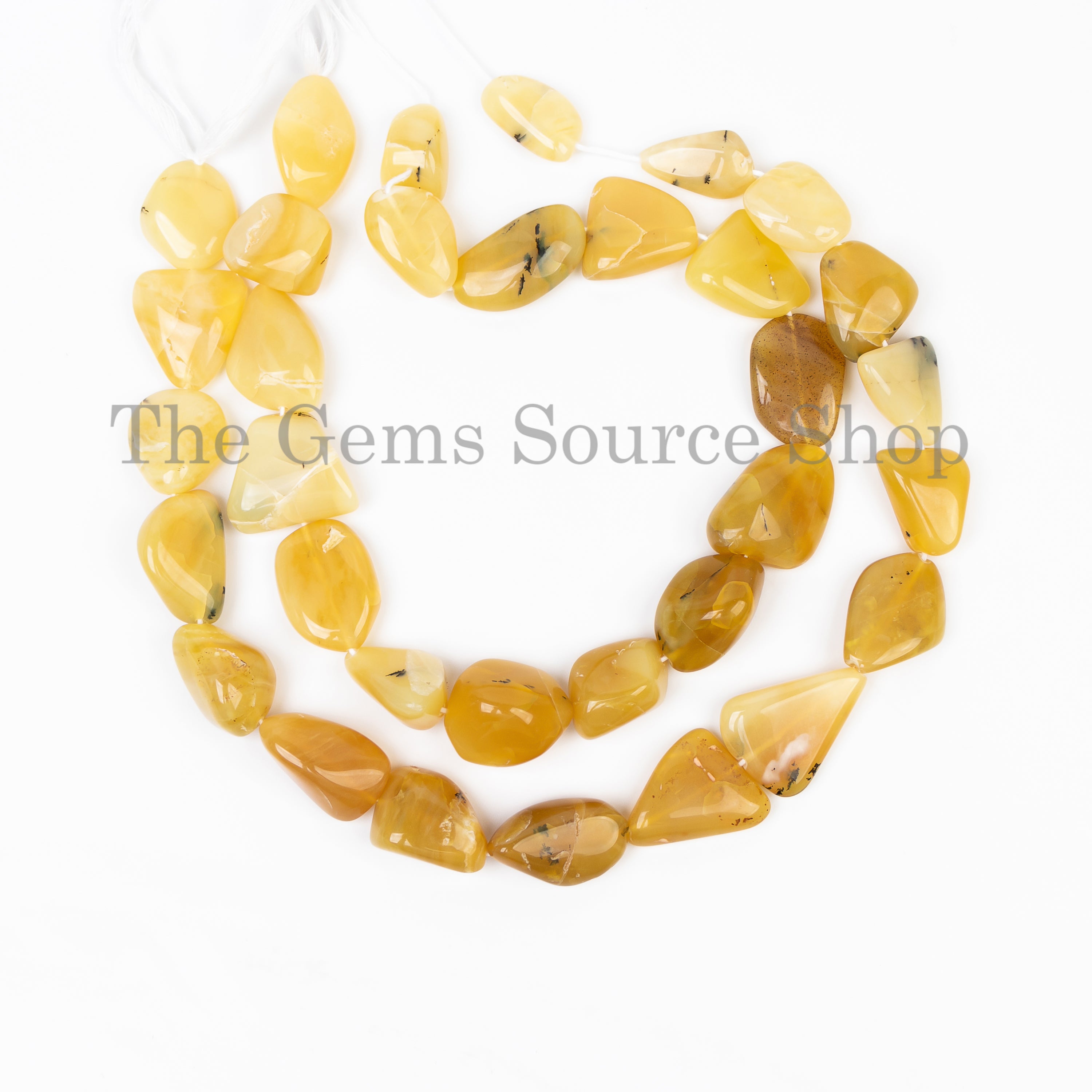 14" Genuine Yellow Opal Smooth Nuggets Gemstone Beads Strand for Wholesale Jewelry