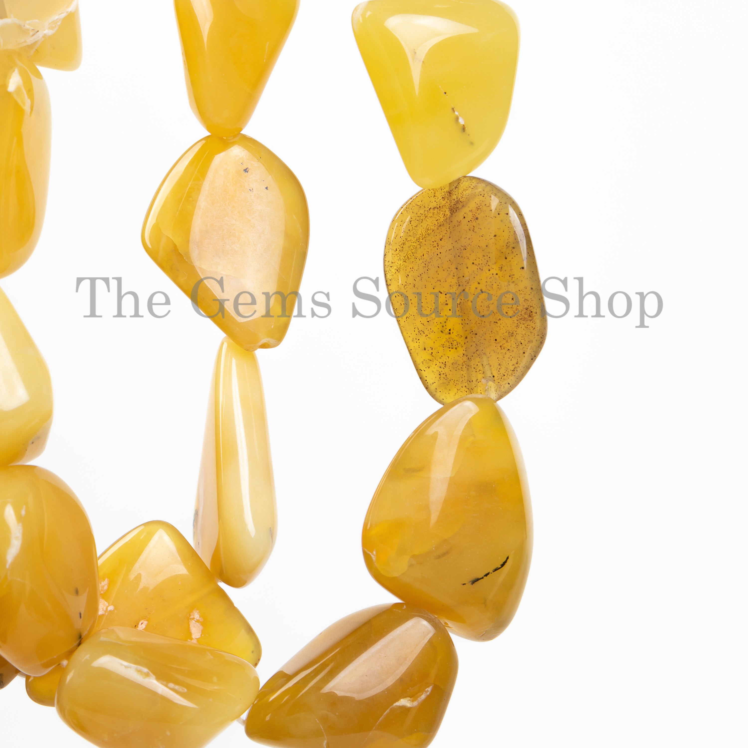 14" Genuine Yellow Opal Smooth Nuggets Gemstone Beads Strand for Wholesale Jewelry