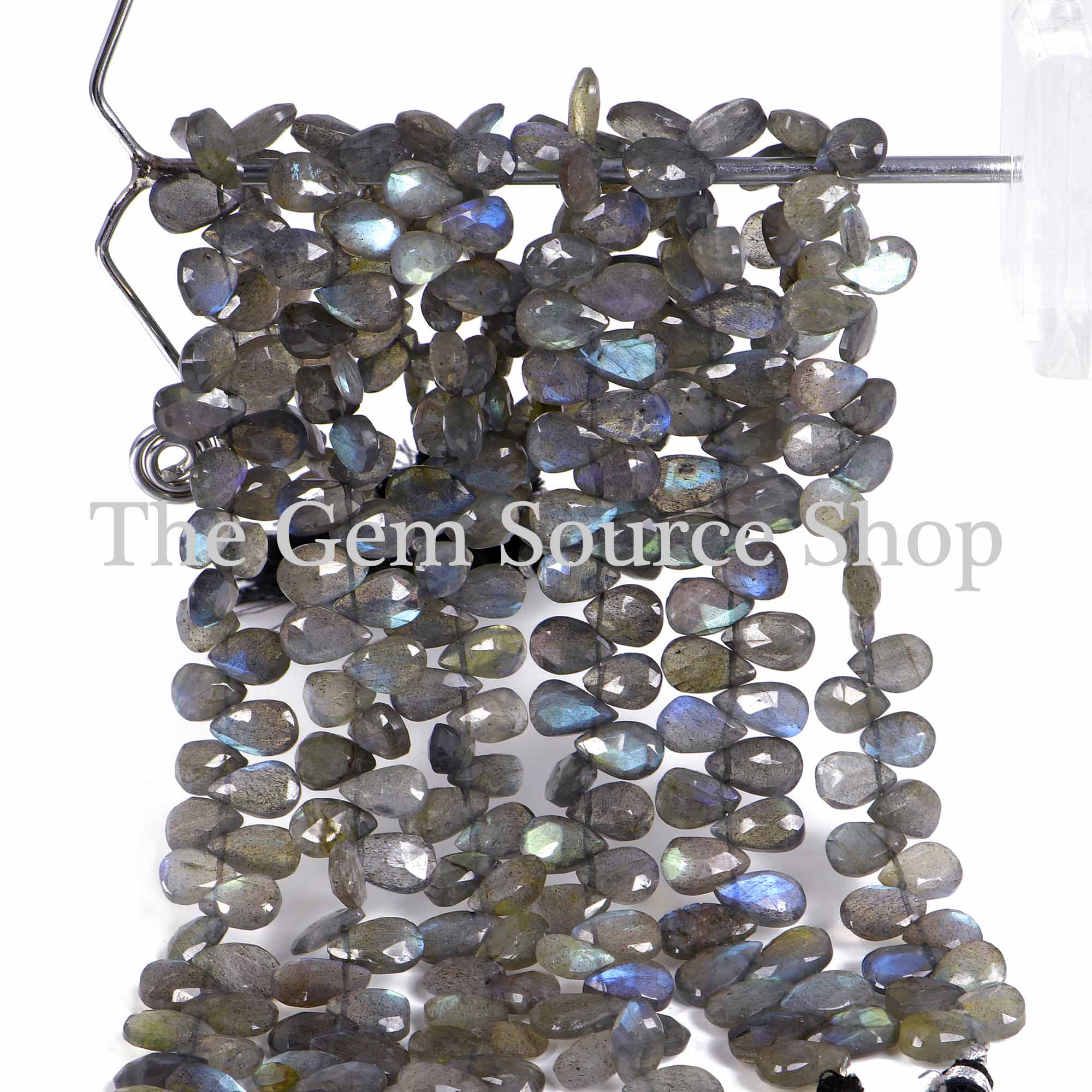 Labradorite Faceted Pear Shape Beads