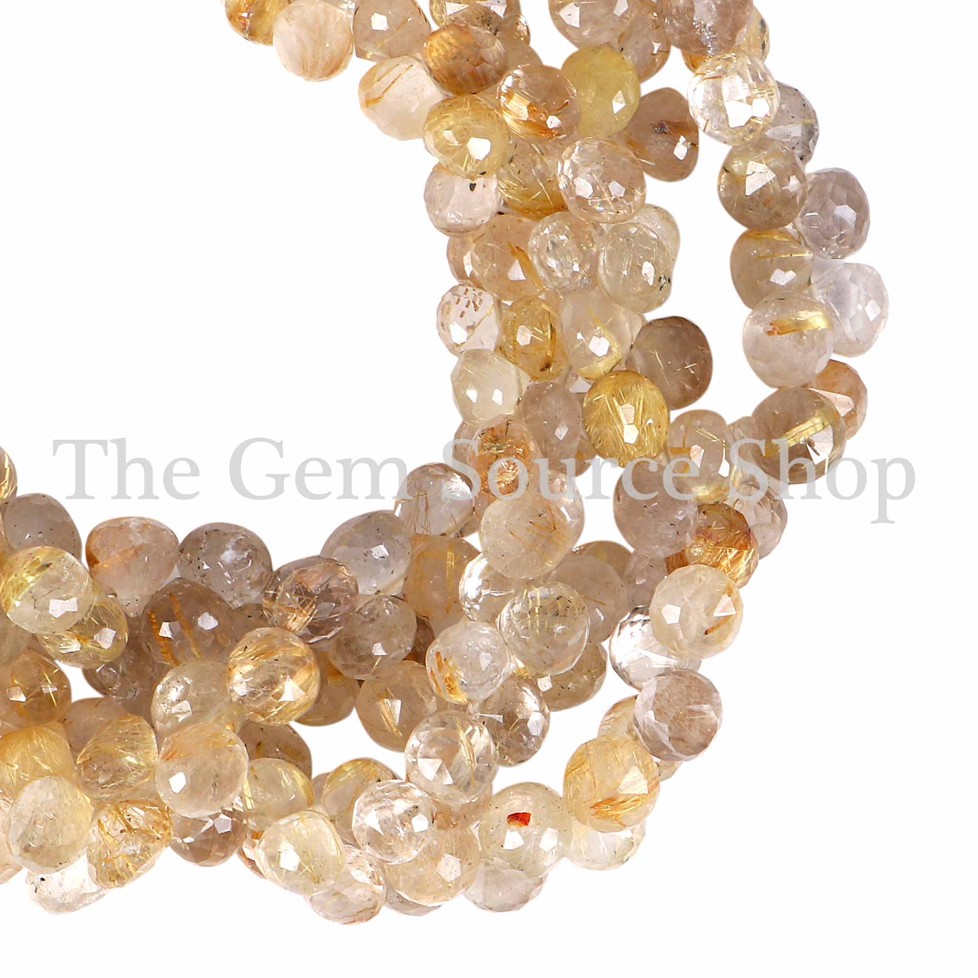 Natural Golden Rutile Beads