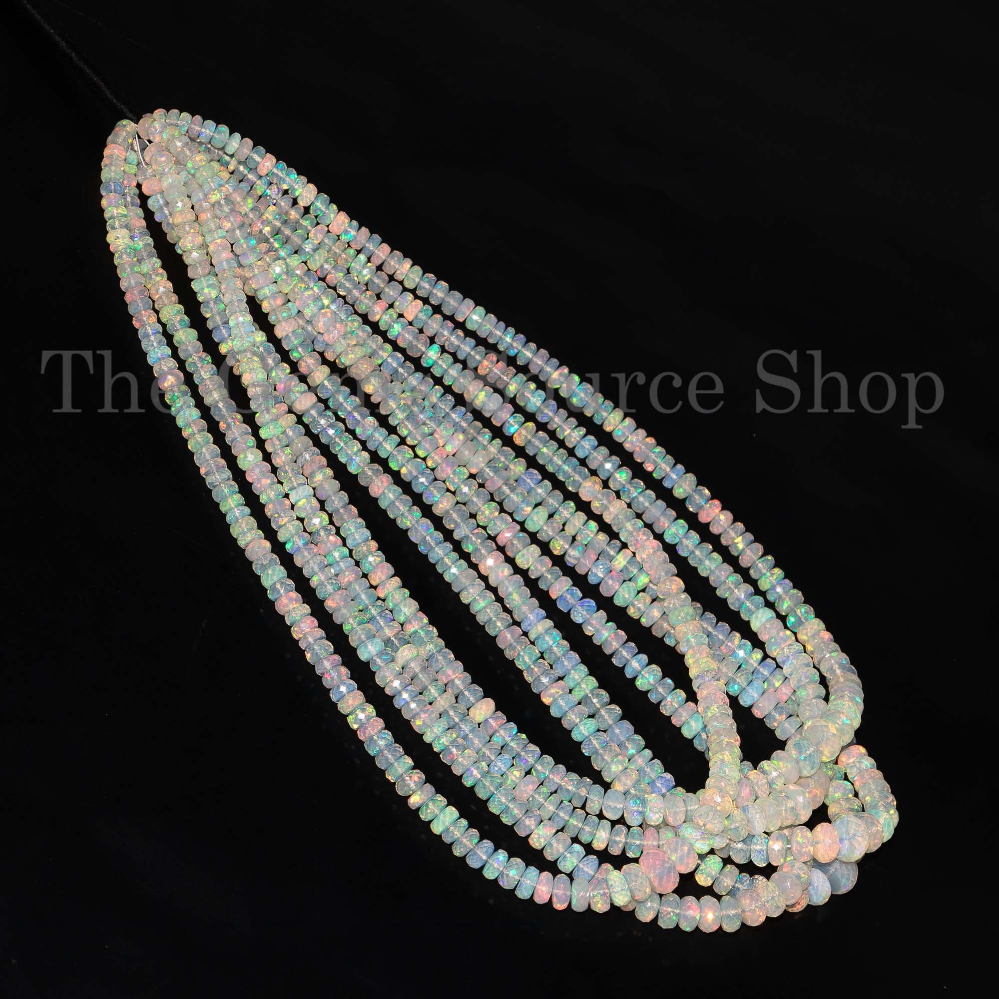 Natural Ethiopian Opal Rondelle Beads, Flashy Opal Fire Opal