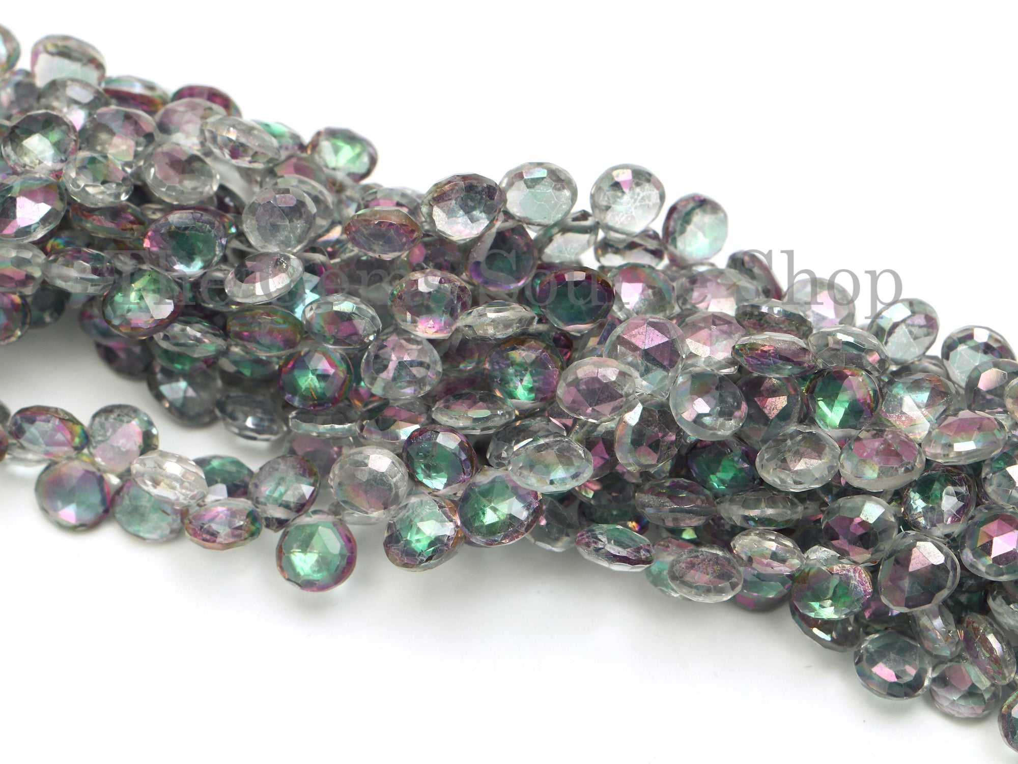 Faceted Heart Shape Topaz Beads