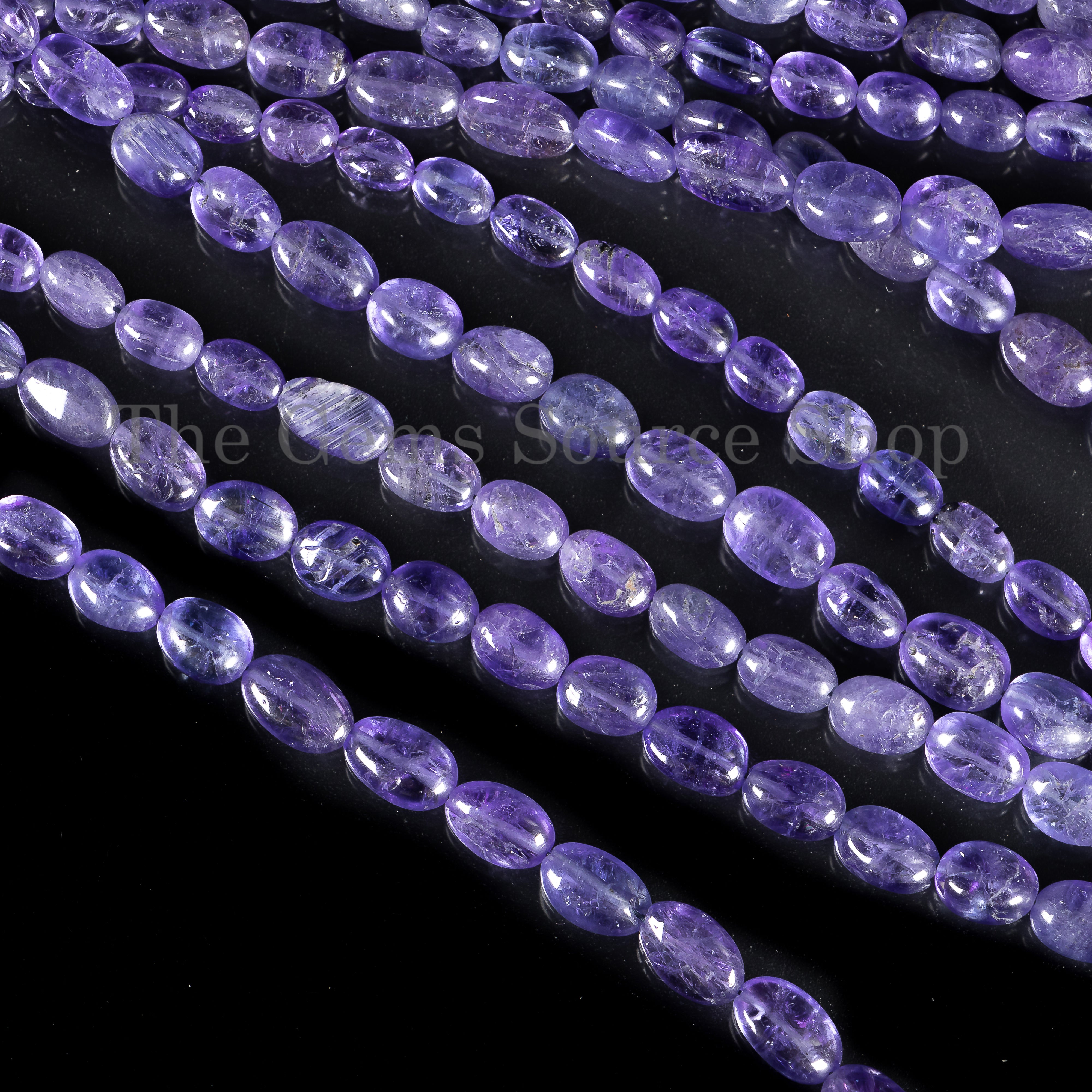 Natural Tanzanite Smooth Oval Wholesale 3x5-7x9mm Gemstone Beads 16" Strand