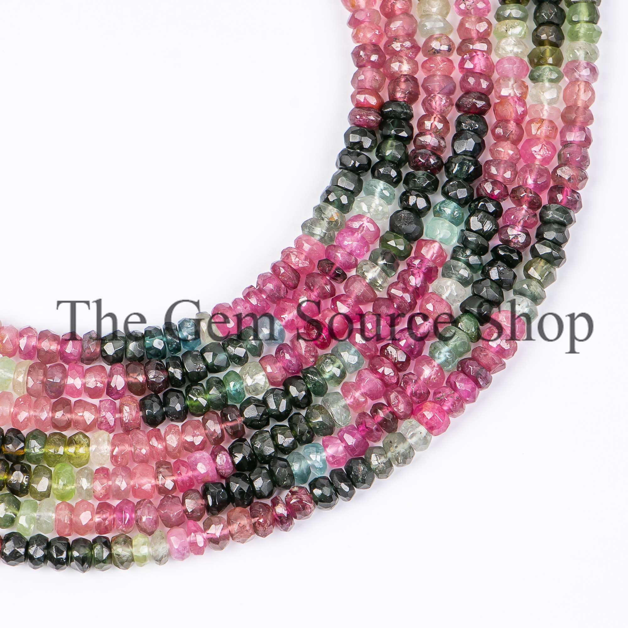 5x8mm Multicolour Tourmaline Rondelle Beads