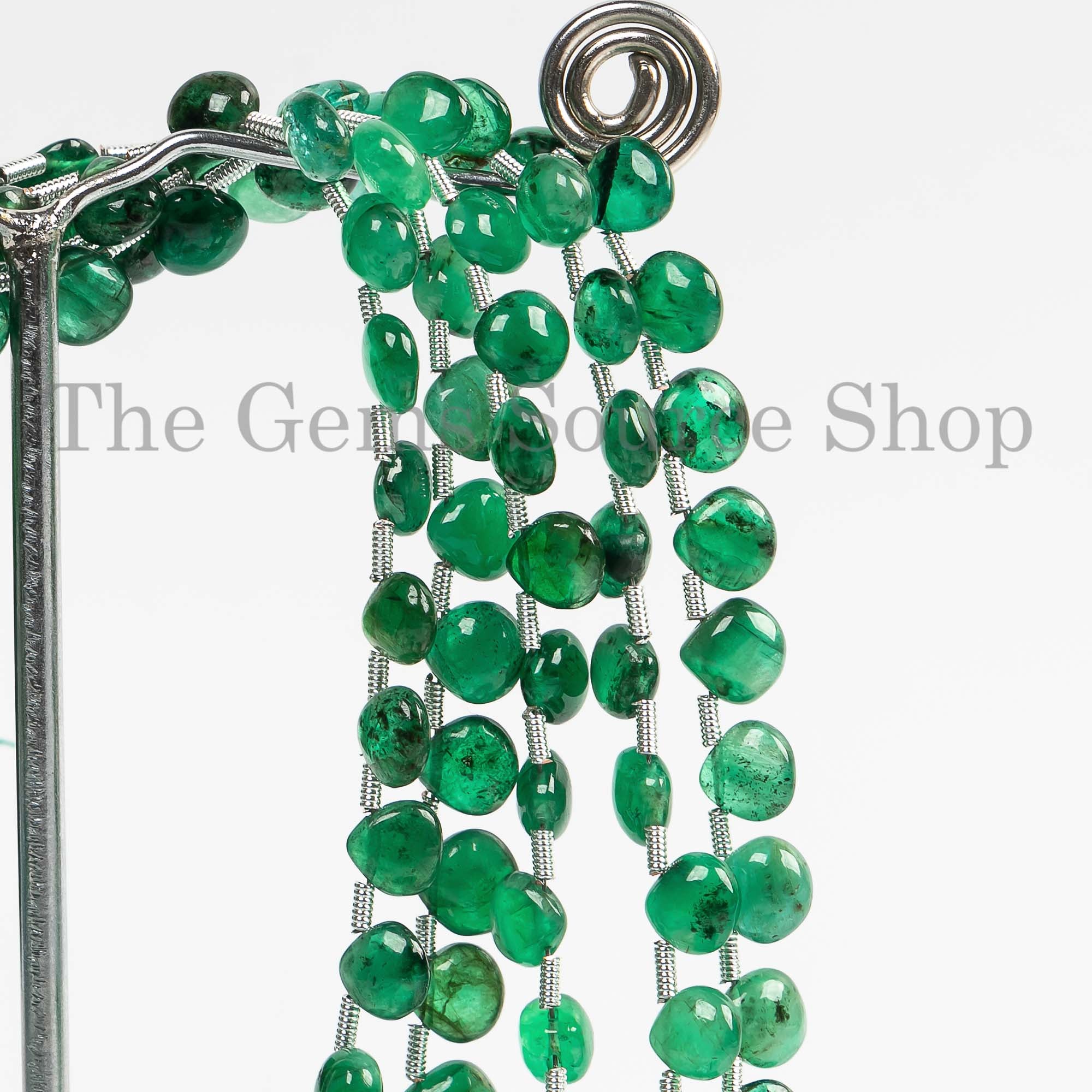 7" Shaded Emerald Smooth Heart 5-6 mm Gemstone Beads Strand for Jewelry Makings