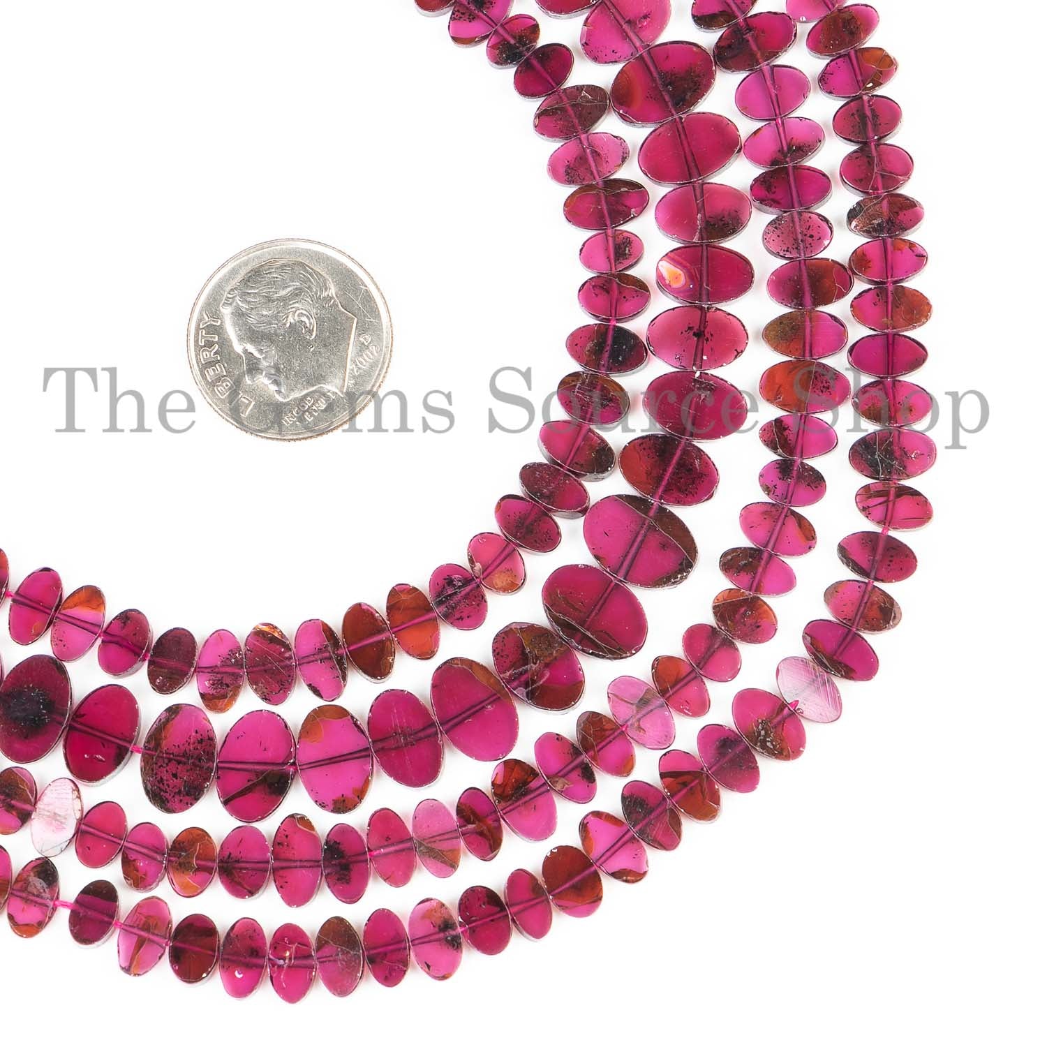 13"-3.5x7-4x7.5mm Genuine Garnet Smooth Flat Oval Shape Gemstone Beads Strand in BULK