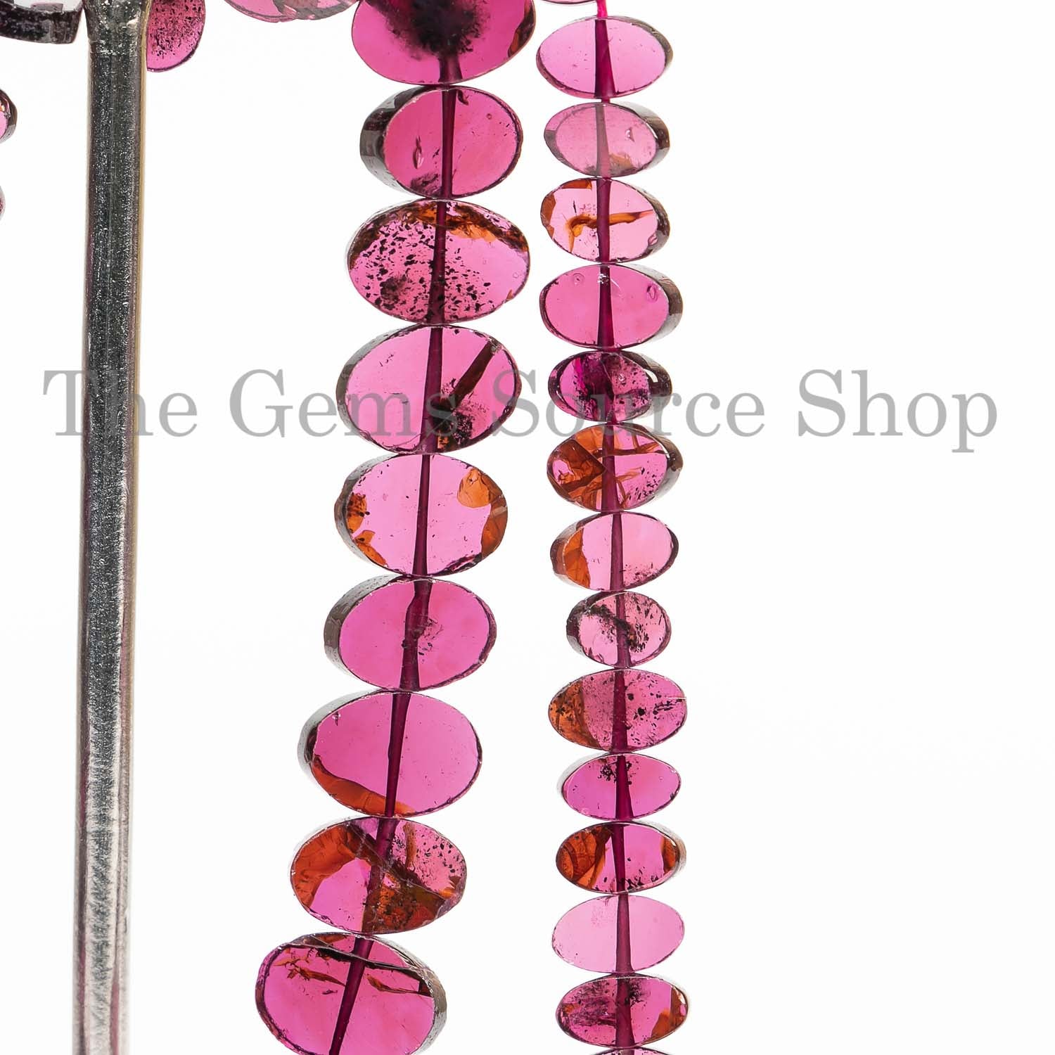 13"-3.5x7-4x7.5mm Genuine Garnet Smooth Flat Oval Shape Gemstone Beads Strand in BULK