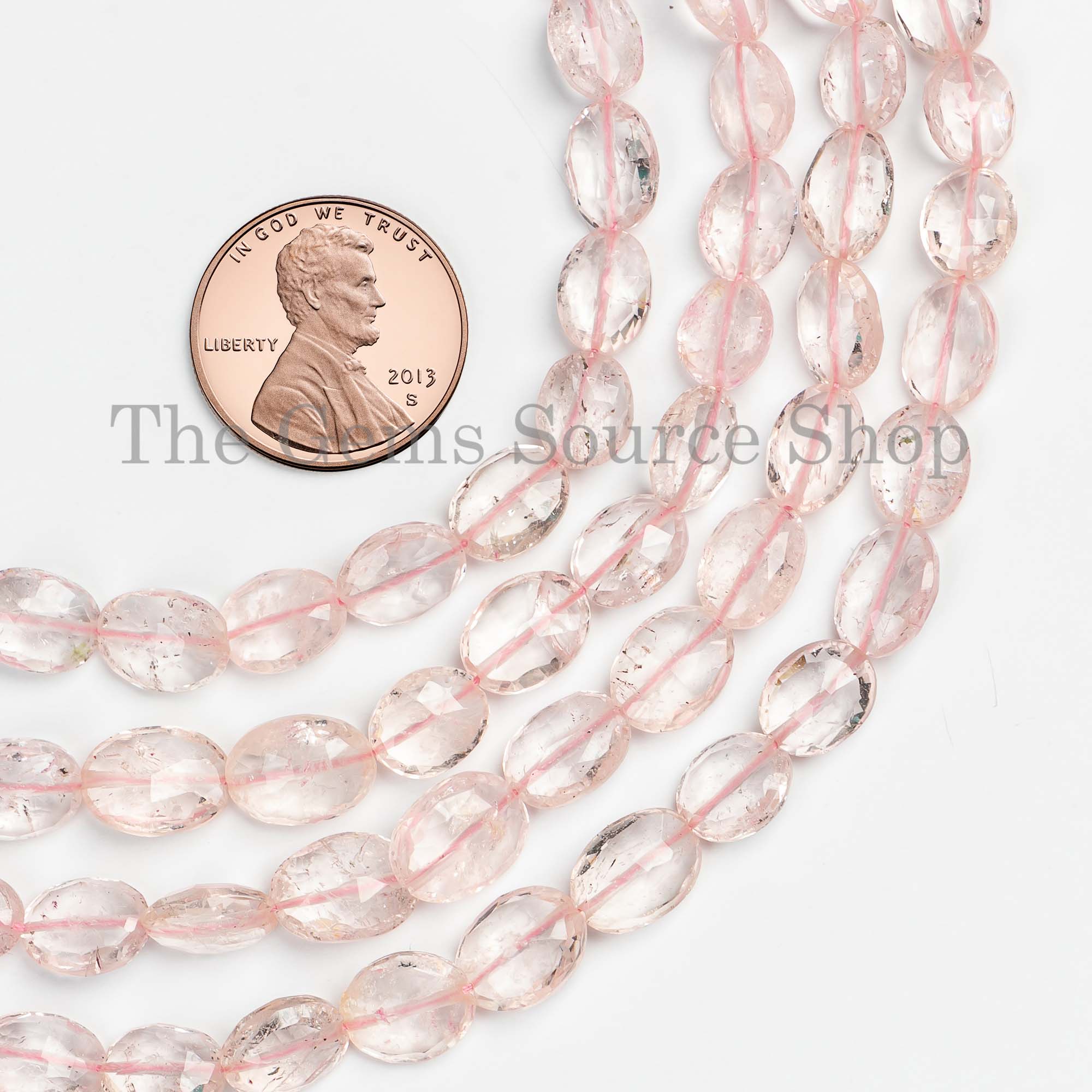 Genuine Morganite Faceted Oval Shape 5x6-7x9mm Gemstone Craft Beads 18" Strand