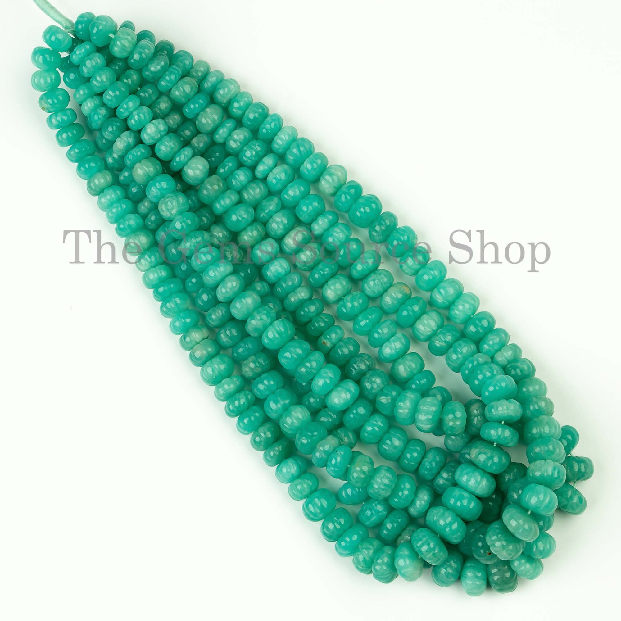 Gemini Zodiac Stone Chrysoprase Carved Pumpkin Shape Rondelle Beads Strand 8.5-12mm-17"