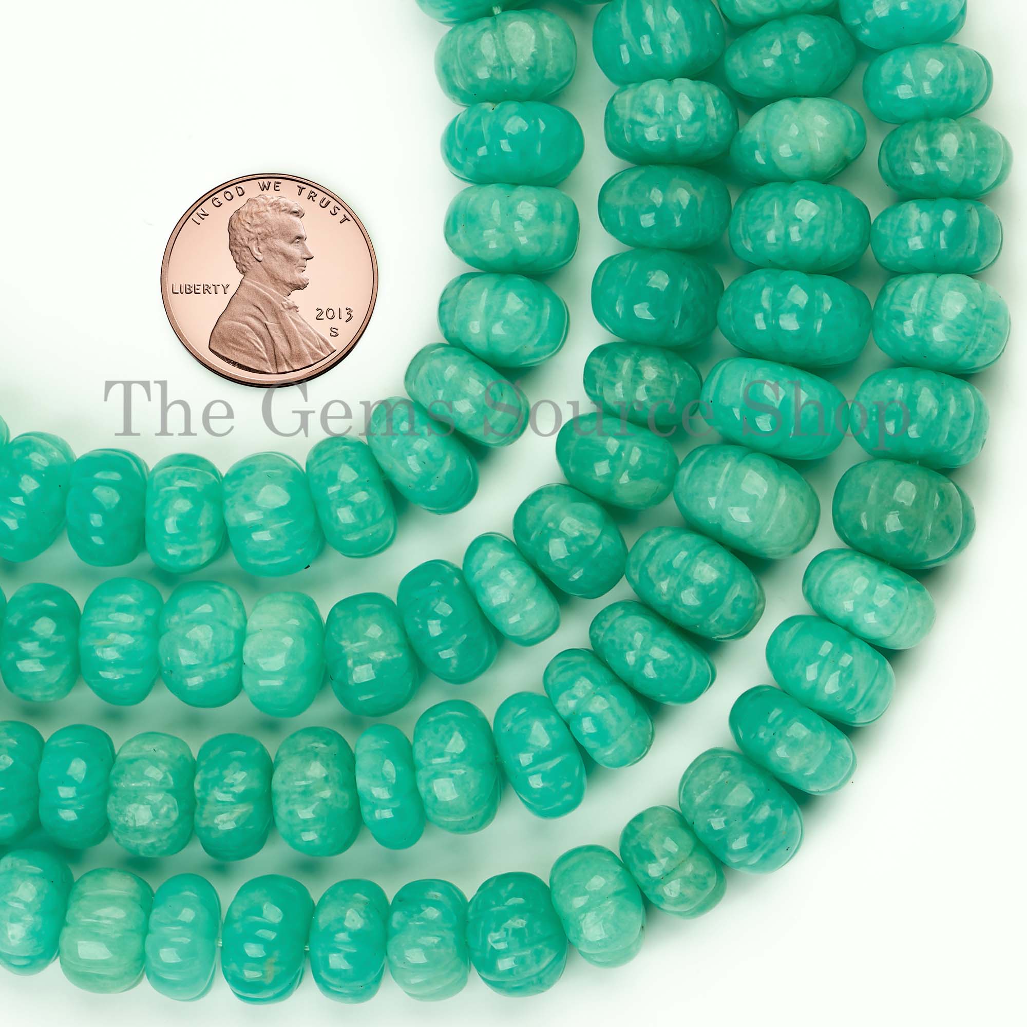 Gemini Zodiac Stone Chrysoprase Carved Pumpkin Shape Rondelle Beads Strand 8.5-12mm-17"