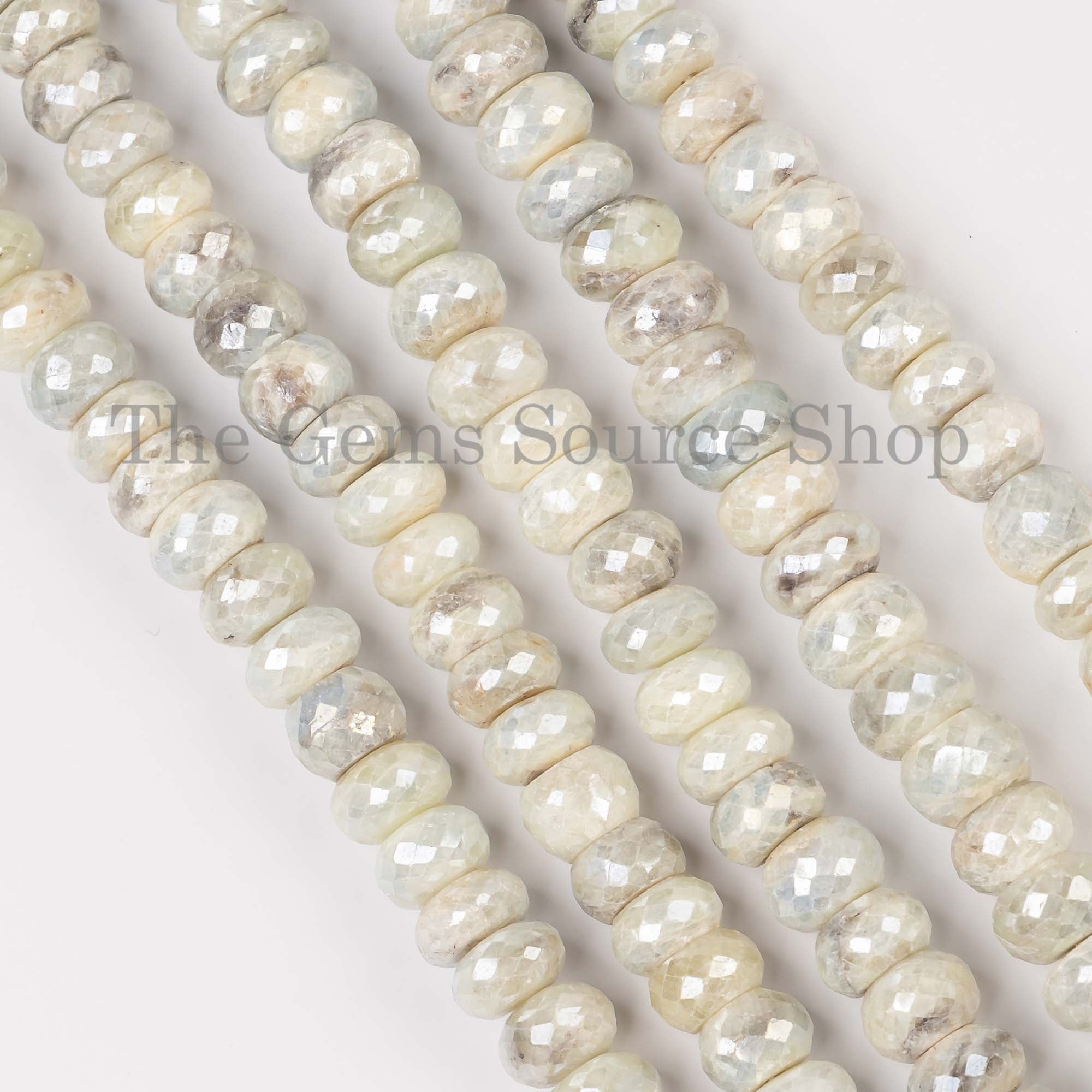 September Birthstone Silverite Coated Sapphire Faceted Rondelle Beads Strand 7-12mm-14"