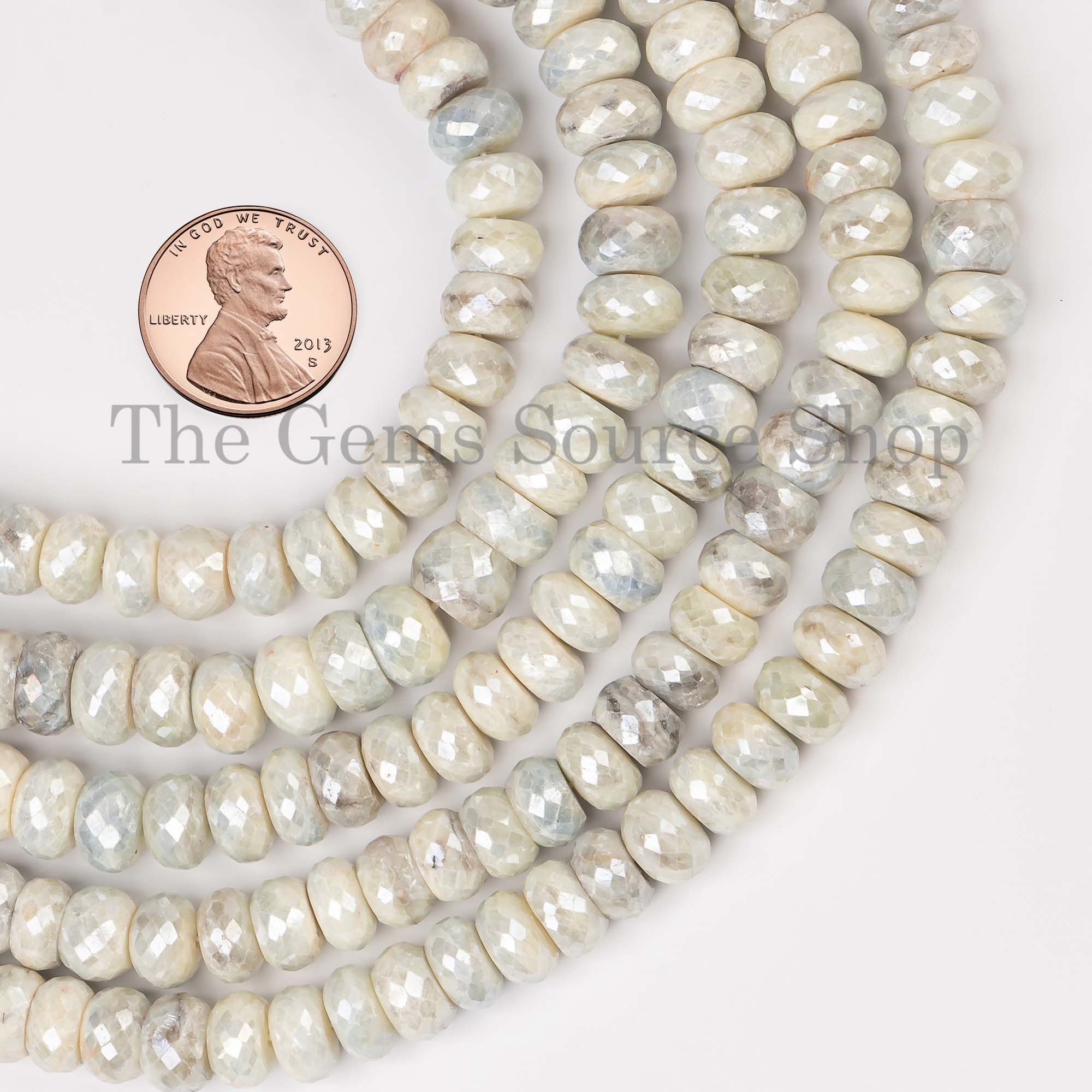 September Birthstone Silverite Coated Sapphire Faceted Rondelle Beads Strand 7-12mm-14"