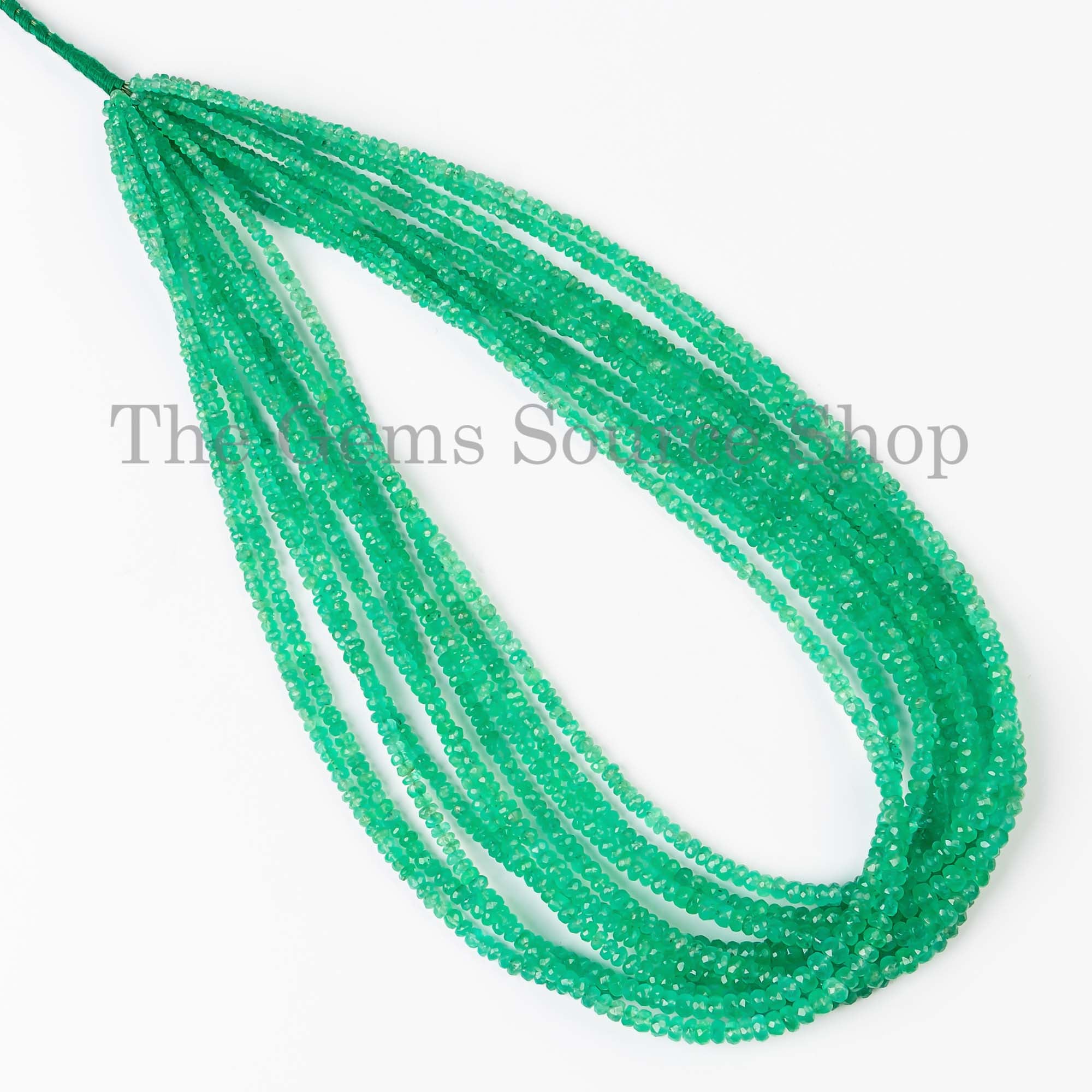 Emerald Faceted Rondelle Shape Gemstone Craft Beads Strand for Jewelry 2-4mm-16"