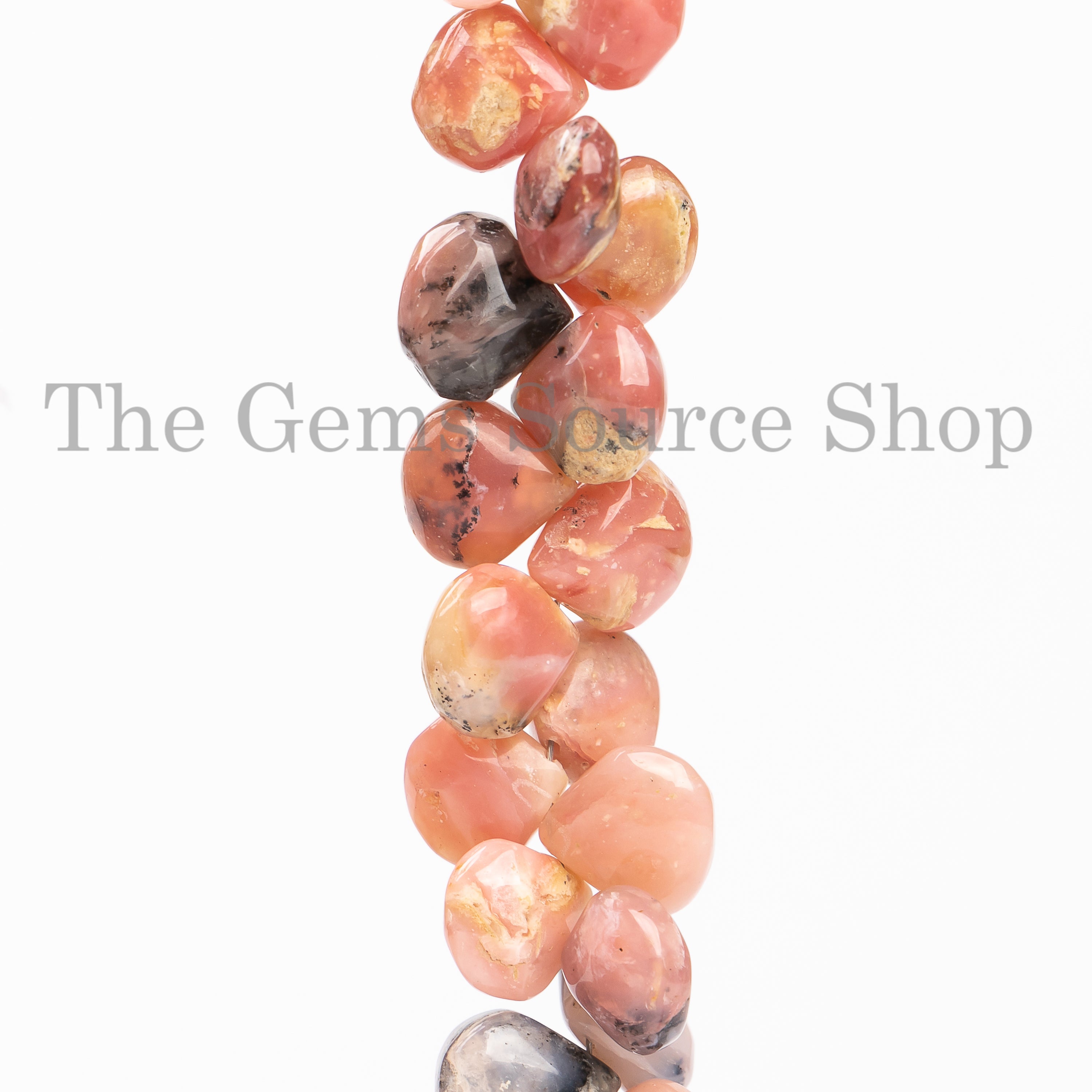 7-11mm-9" Pink Opal Smooth Heart Shape Gemstone Craft Beads Strand for Jewelry