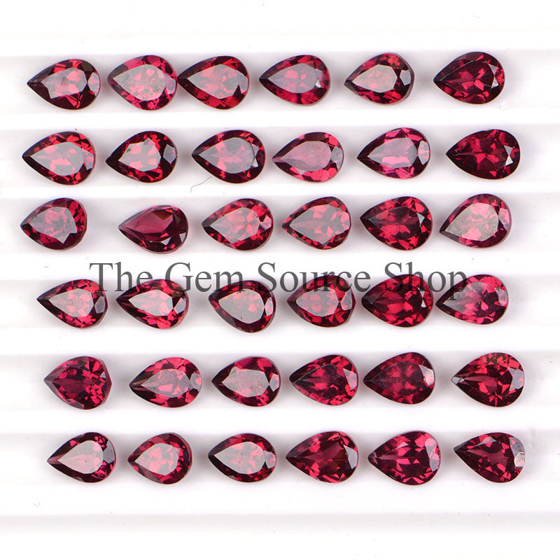 Loose Rhodolite Garnet Pear Shape Cut Gemstone Beads for Jewelry Makings-5x7mm-0.95cts