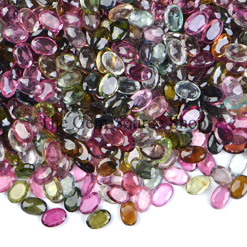 Multi Tourmaline Oval Shape Beads