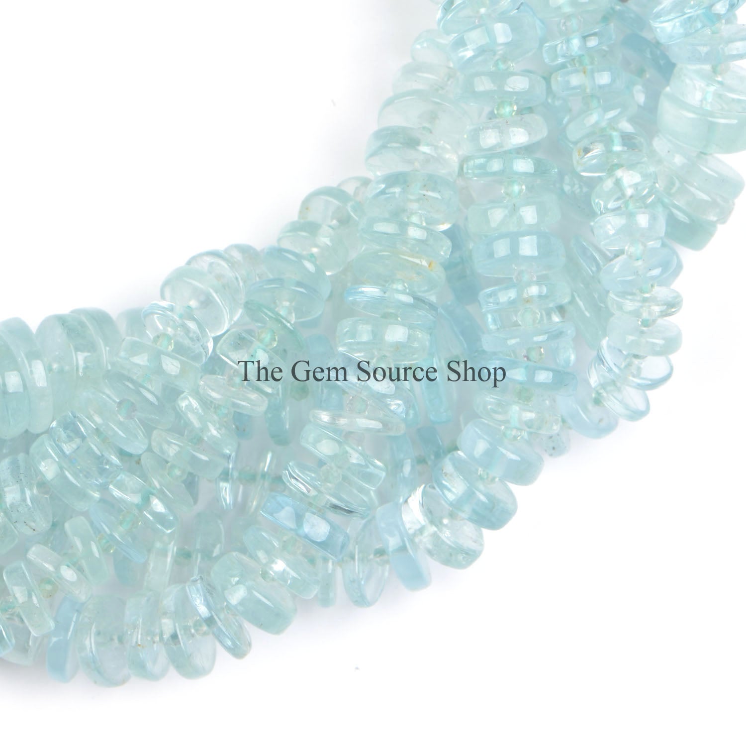 Moss Aquamarine Smooth Beads