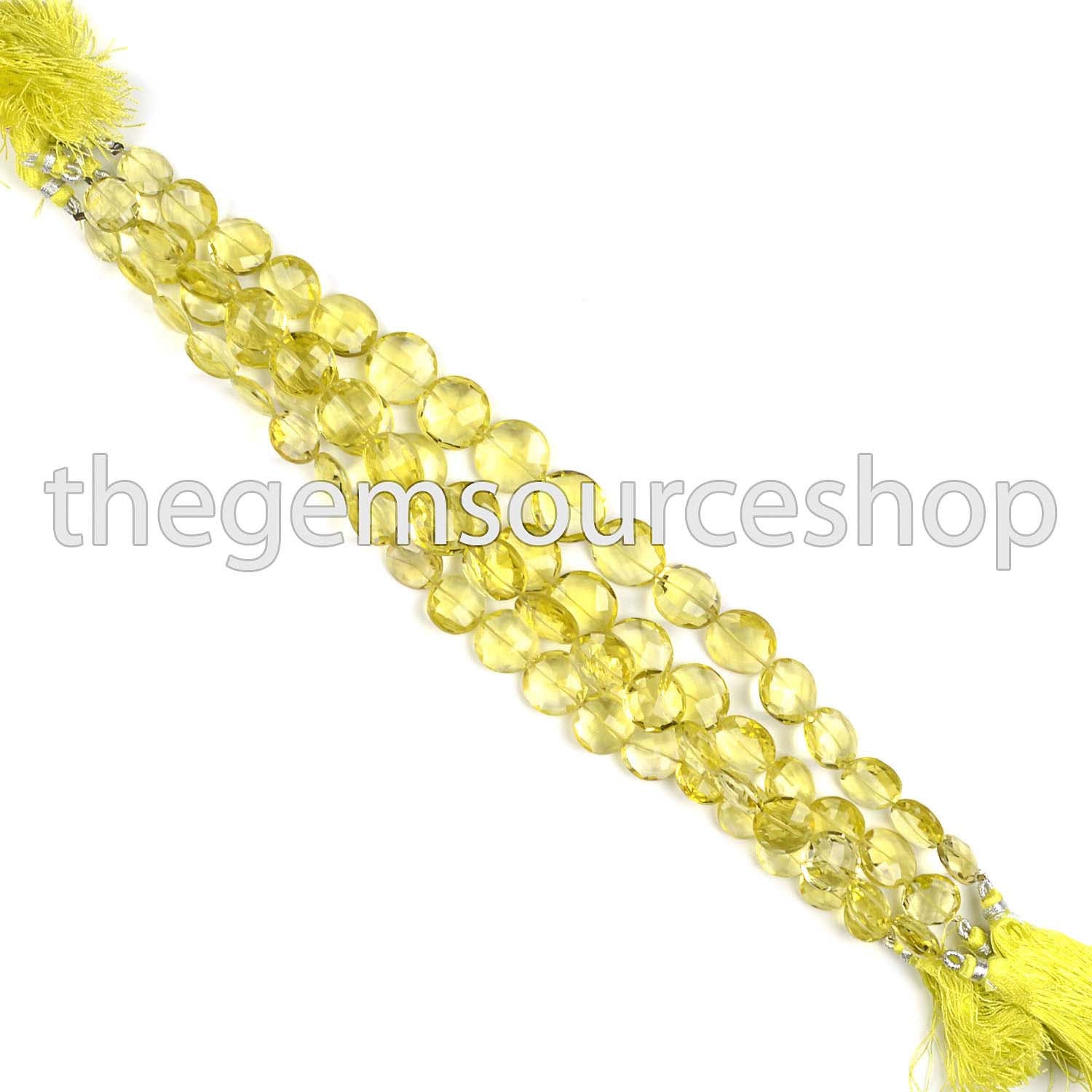 Lemon Quartz Faceted Beads