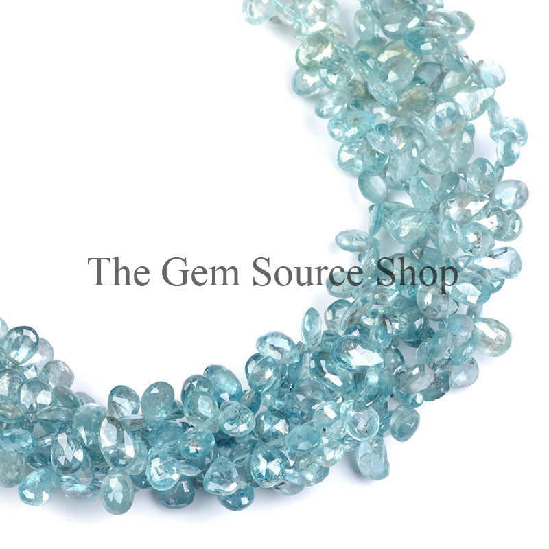 Blue Zircon Pear Shape Beads