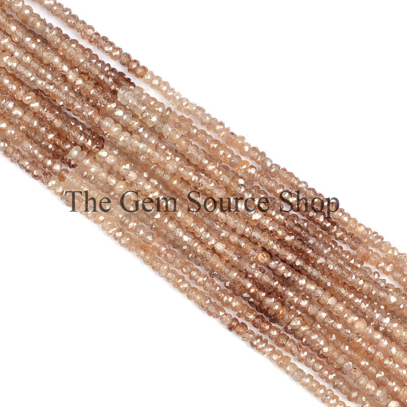 Brown Zircon Faceted Beads