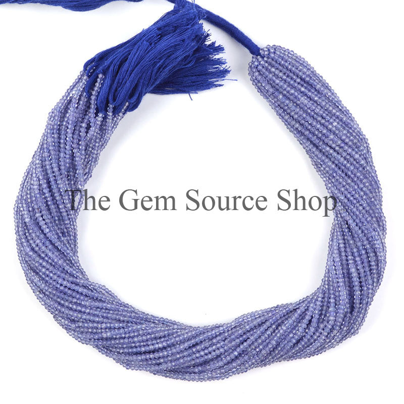 2-2.25mm-12" Tanzanite Faceted Rondelle Shape Wholesale Beads Strand for DIY Jewelry